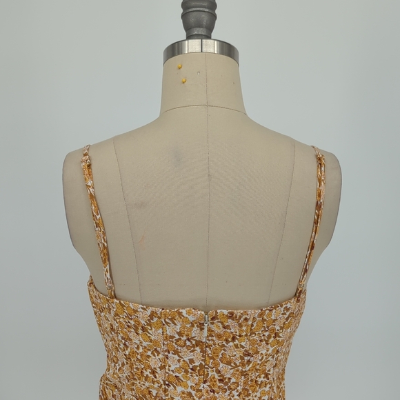 30128 Shona Joy Orion Floral Mini Dress Yellow size 4 bohemian preppy summer - Picture 4 of 8